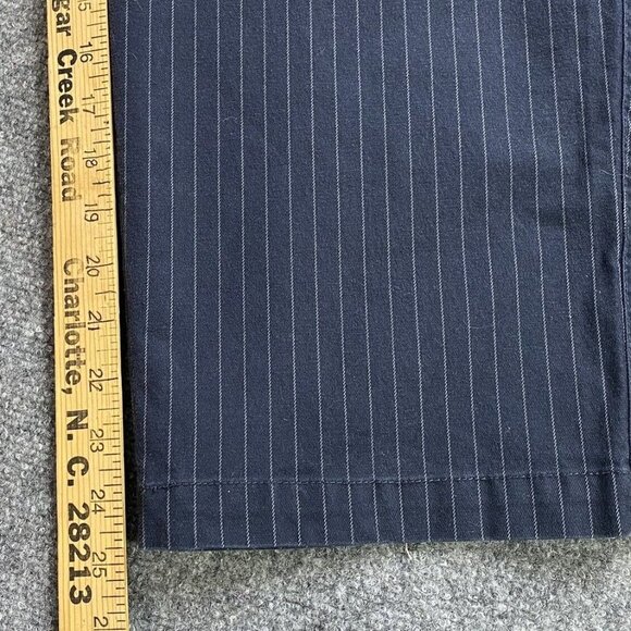 Talbots Jeans Women's 16 Blue Cropped High Rise Straight Pin Striped Stretch - Picture 6 of 15